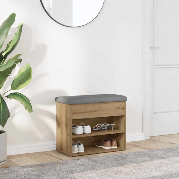 VidaXL Lavice s botníkem 62x32x50 cm Engineered Wood [835097] Barva: dub artisan