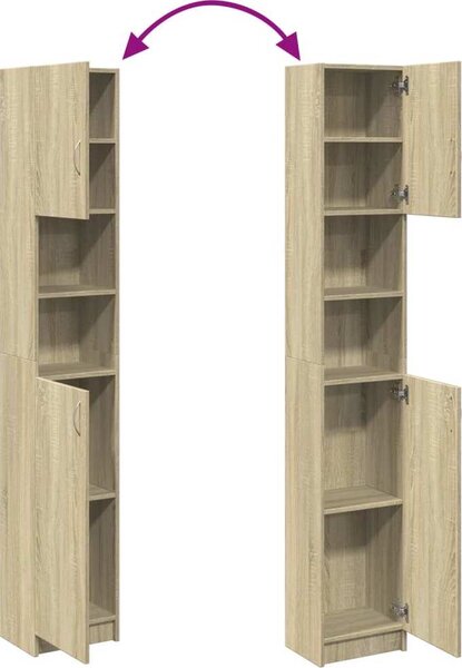 VidaXL Koupelnová skříňka 32x25,5x190 cm Dřevěná konstrukce [802877] Barva: dub sonoma