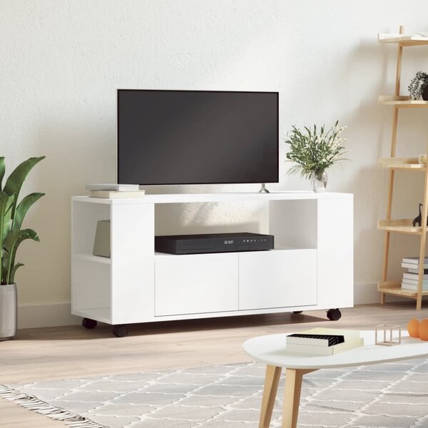 VidaXL TV skříňka na kolečkách 102 x 34,5 x 43 cm kompozit [833747] Barva: Bílá