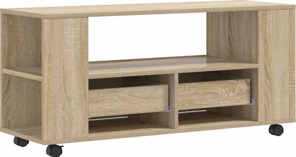 VidaXL TV skříňka na kolečkách 102 x 34,5 x 43 cm kompozit [833747] Barva: Bílá