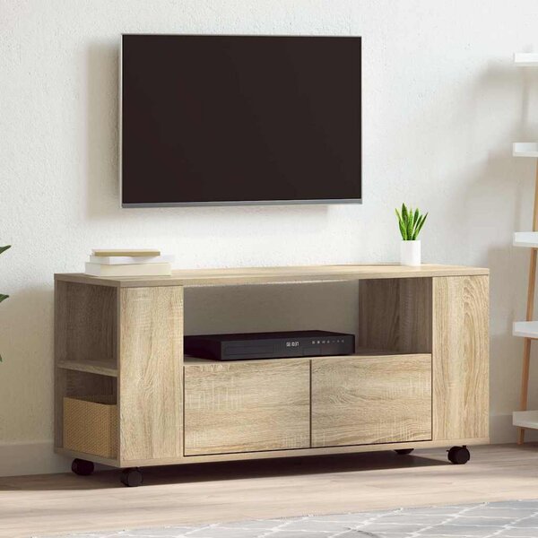 VidaXL TV skříňka na kolečkách 102 x 34,5 x 43 cm kompozit [833747] Barva: Bílá