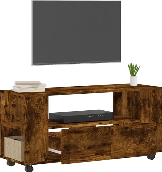 VidaXL TV skříňka na kolečkách 102 x 34,5 x 43 cm kompozit [833747] Barva: Bílá