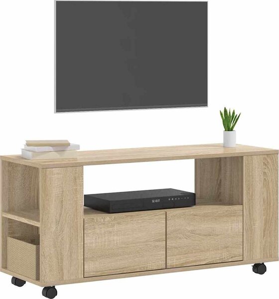 VidaXL TV skříňka na kolečkách 102 x 34,5 x 43 cm kompozit [833747] Barva: Bílá