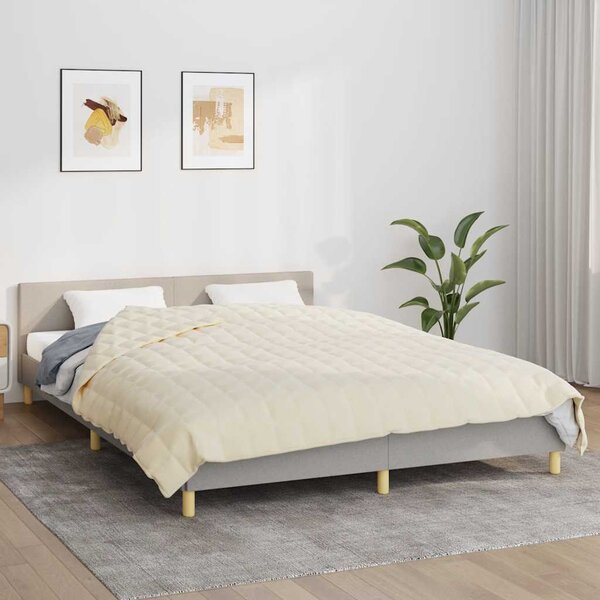 VidaXL Zátěžová deka 200 x 225 cm 9 kg 100% Bavlna 205T [350816] Barva: krémová