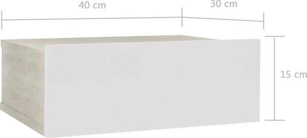 VidaXL Plovoucí noční stolky 2 ks 40 x 32 x 15 cm, konstrukční dřevo [800319] Barva: dub sonoma