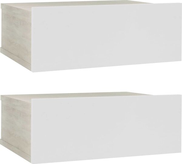 VidaXL Plovoucí noční stolky 2 ks 40 x 32 x 15 cm, konstrukční dřevo [800319] Barva: dub sonoma