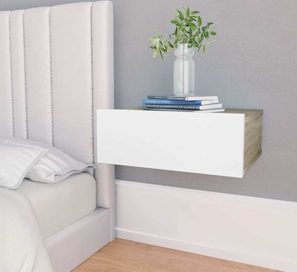 VidaXL Plovoucí noční stolky 2 ks 40 x 32 x 15 cm, konstrukční dřevo [800319] Barva: dub sonoma