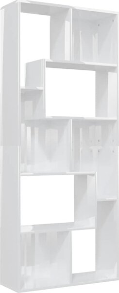 VidaXL Knihovna 67x24x161 cm kompozitní dřevo [801878] Barva: Bílá