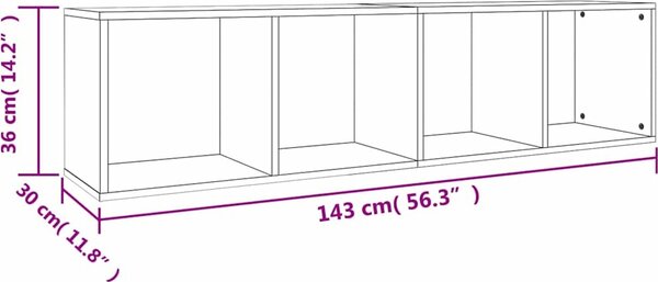 VidaXL Knihovna / TV skříňka 36x30x143 cm kompozit [800147] Barva: Černý dub