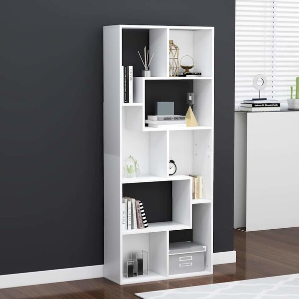 VidaXL Knihovna 67x24x161 cm kompozitní dřevo [801878] Barva: Bílá