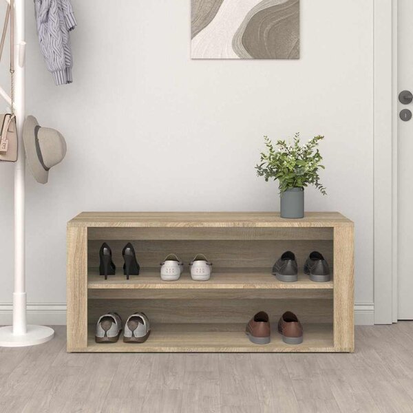 VidaXL Botník 100 x 35 x 45 cm, konstrukční dřevo [816911] Barva: Bílá