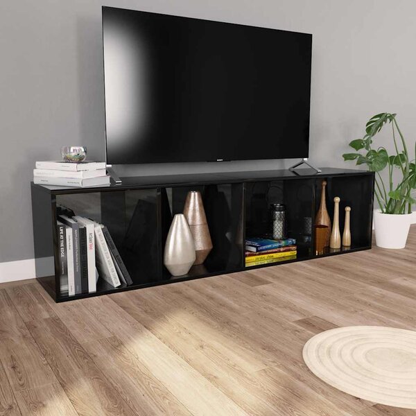 VidaXL Knihovna / TV skříňka 36x30x143 cm kompozit [800147] Barva: Černý dub