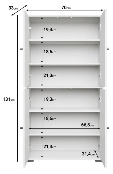 BOTNÍK, černá, 70/131/33 cm P & B - Online Only šatny & botníky, Online Only