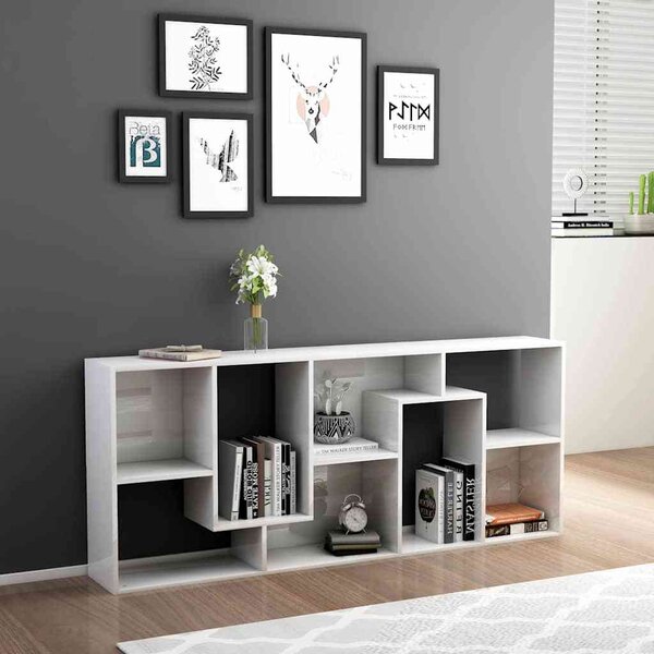 VidaXL Knihovna 67x24x161 cm kompozitní dřevo [801878] Barva: Bílá