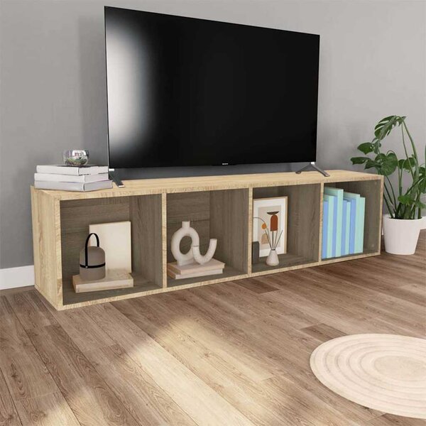VidaXL Knihovna / TV skříňka 36x30x143 cm kompozit [800147] Barva: Černý dub