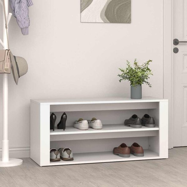 VidaXL Botník 100 x 35 x 45 cm, konstrukční dřevo [816911] Barva: Bílá