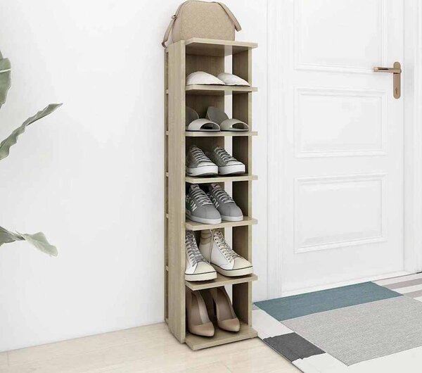 VidaXL Botník 25x27x102 cm kompozitní dřevo [808487] Barva: šedá sonoma
