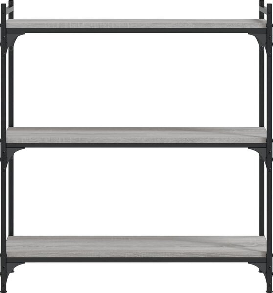 VidaXL Knihovna se 3 policemi 80 x 30 x 86 cm kompozitní dřevo [837668] Barva: šedá sonoma