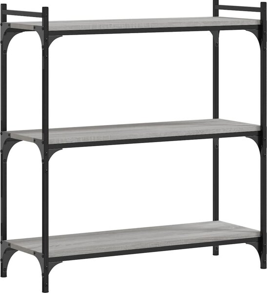 VidaXL Knihovna se 3 policemi 80 x 30 x 86 cm kompozitní dřevo [837668] Barva: šedá sonoma