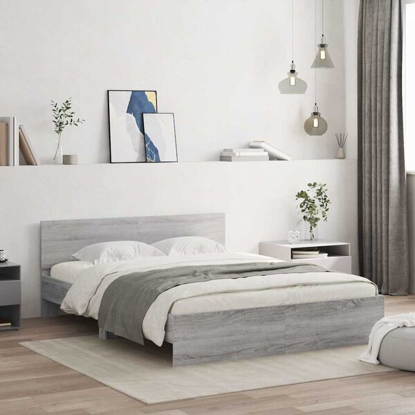 VidaXL Rám postele s čelem 140 x 190 cm Kompozitní dřevo [3207497] Barva: Staré dřevo
