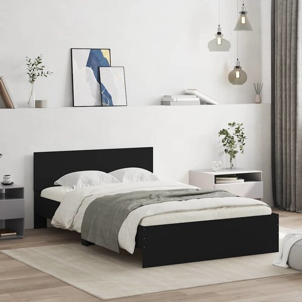 VidaXL Rám postele s čelem 120 x 200 cm Kompozitní dřevo [3207496] Barva: Černá