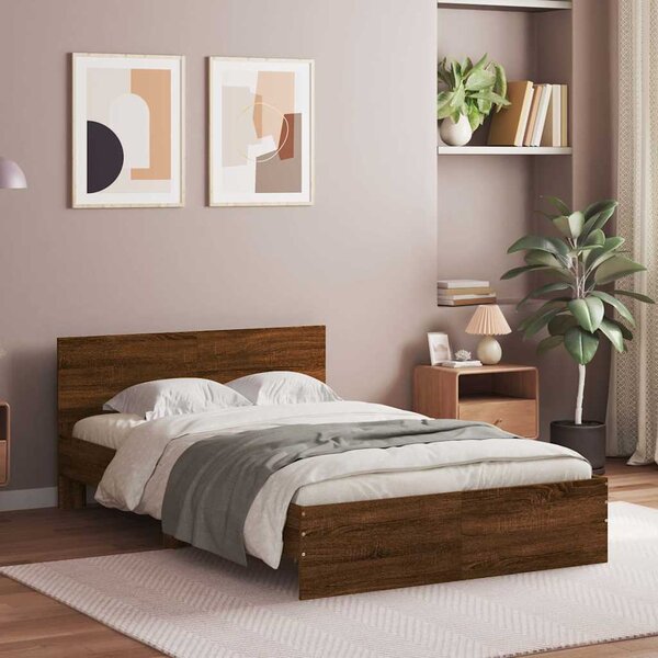 VidaXL Rám postele s čelem 120 x 200 cm Kompozitní dřevo [3207496] Barva: Černá
