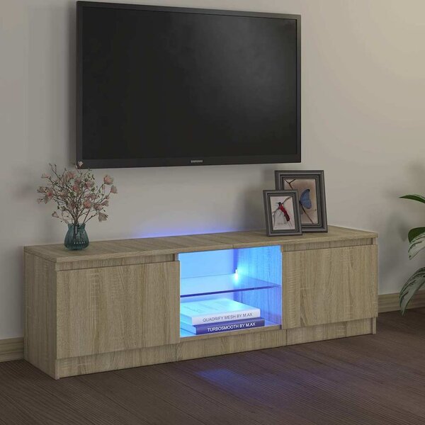 VidaXL TV skříňka s LED osvětlením 120x30x36 cm [856347] Barva: dub sonoma