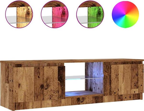 VidaXL TV skříňka s LED osvětlením 120x30x36 cm [856347] Barva: kouřový dub