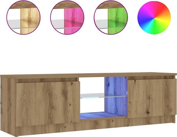 VidaXL TV skříňka s LED osvětlením 120x30x36 cm [856347] Barva: kouřový dub