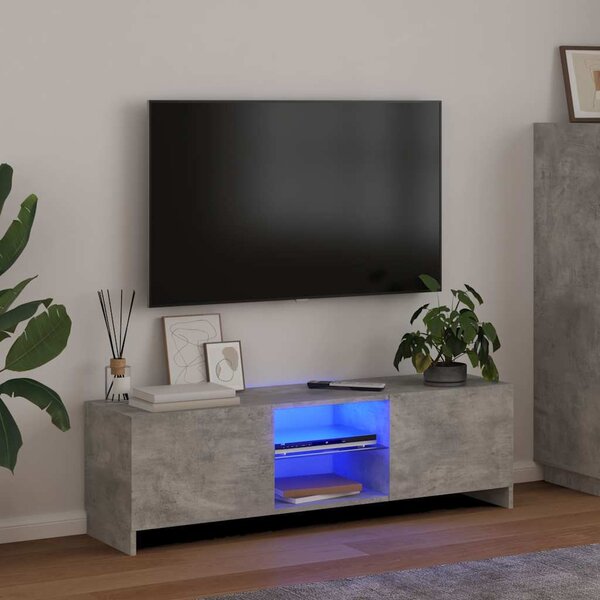 VidaXL TV skříňka s LED osvětlením 120x30x36 cm [856347] Barva: Betonová šedá
