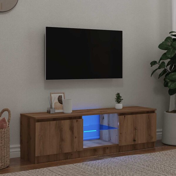 VidaXL TV skříňka s LED osvětlením 120x30x36 cm [856347] Barva: kouřový dub