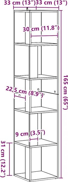 VidaXL Corner Cabinet 33 x 33 x 165 cm Engineered wood [856725] Barva: dub artisan