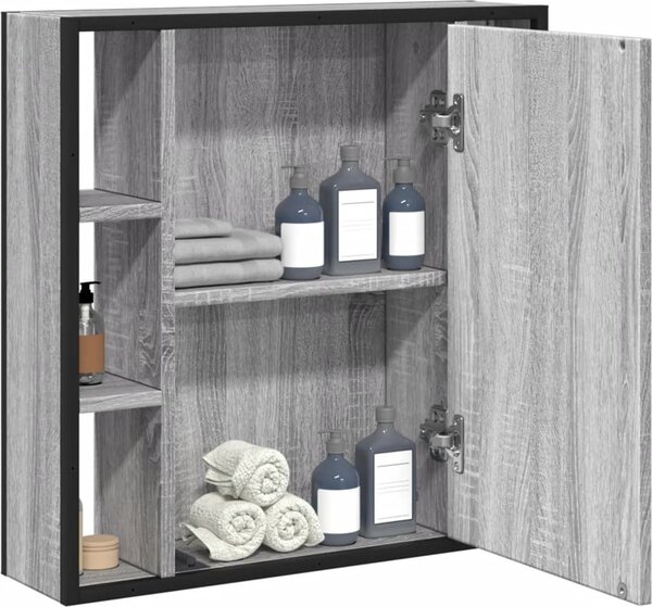 VidaXL Zrcadlová skříňka do koupelny, , 60 x 16 x 60 cm, imitace dřeva [842429] Barva: šedá sonoma