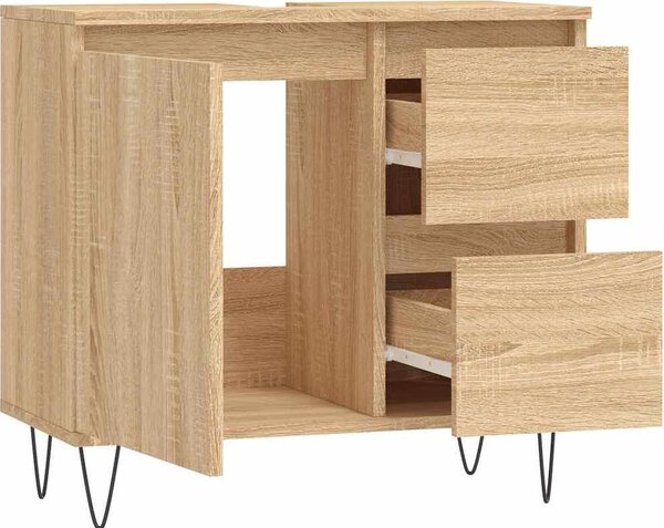 VidaXL Koupelnová skříňka pod umyvadlo 65x33x60cm kompozit [831607] Barva: dub sonoma