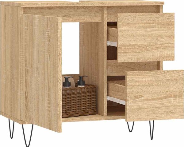 VidaXL Koupelnová skříňka pod umyvadlo 65x33x60cm kompozit [831607] Barva: dub sonoma