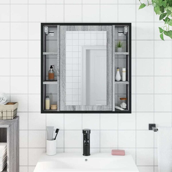 VidaXL Zrcadlová skříňka do koupelny, , 60 x 16 x 60 cm, imitace dřeva [842429] Barva: šedá sonoma