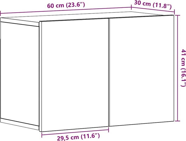 VidaXL TV skříňka nástěnná 60 x 30 x 41 cm [862194] Barva: Černý dub