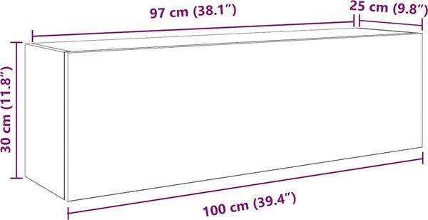 VidaXL Koupelnová nástěnná skříňka 100x25x30 cm kompozit [860094] Barva: Bílá