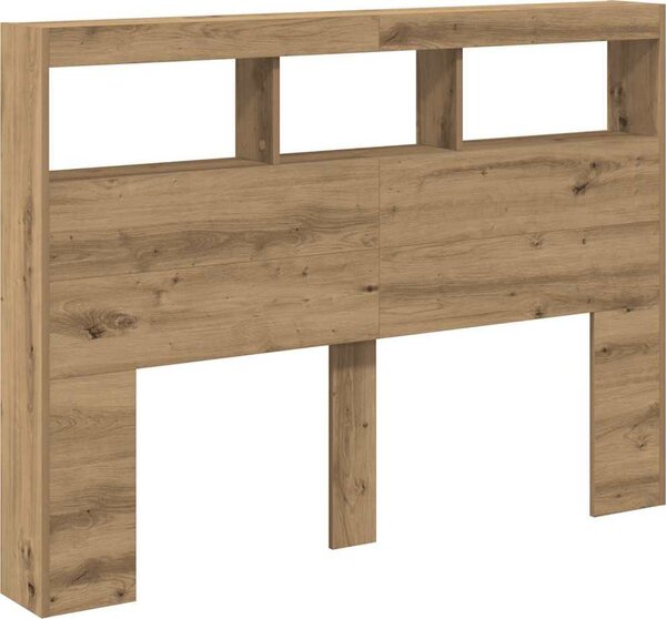 VidaXL Čelo postele s úložným prostorem a LED 140 x 17 x 102 cm [863130] Barva: Staré dřevo