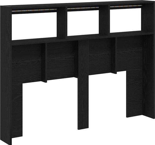 VidaXL Čelo postele s úložným prostorem a LED 140 x 17 x 102 cm [863130] Barva: Staré dřevo