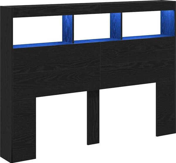 VidaXL Čelo postele s úložným prostorem a LED 140 x 17 x 102 cm [863130] Barva: Staré dřevo