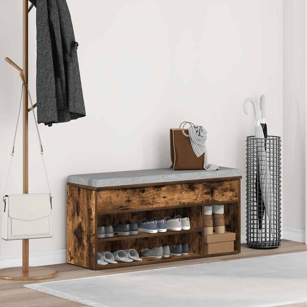 VidaXL Botník 102x30,5x45 cm kompozitní dřevo [859140] Barva: Černá