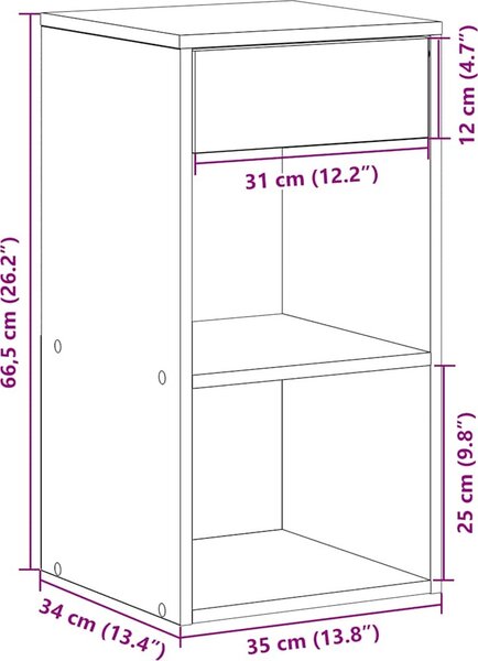 VidaXL Noční stolky se zásuvkou 2 ks 20x36x60 cm [858720] Barva: Bílá