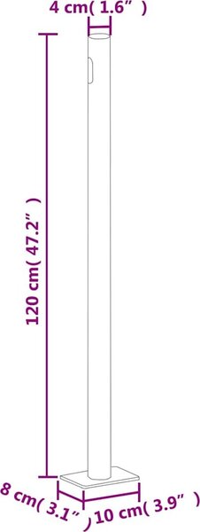 VidaXL Zatahovací boční markýza 200 x 600 cm [318009] Barva: krémová