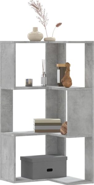 VidaXL Rohová 3patrová knihovna 50 x 50 x 102 cm kompozitní dřevo [868050] Barva: dub