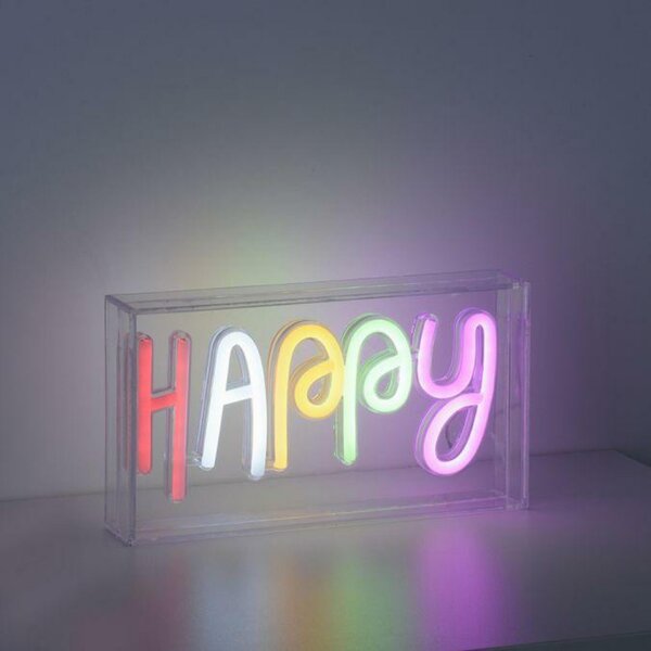 LEUCHTEN DIREKT is JUST LIGHT LED nástěnné svítidlo nápis HAPPY vícebarevné USB vypínač dekorativní LD 85027-70