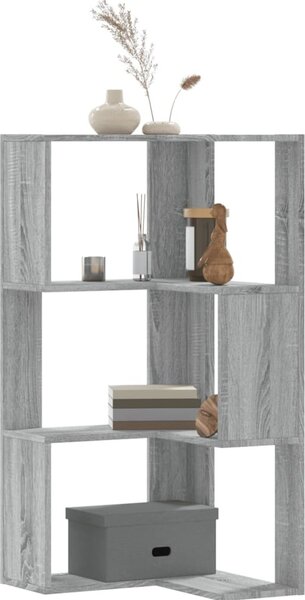 VidaXL Rohová 3patrová knihovna 50 x 50 x 102 cm kompozitní dřevo [868050] Barva: dub