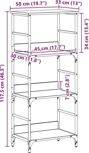 VidaXL Knihovna 50 x 33 x 117,5 cm kompozitní dřevo [863553] Barva: Černý dub