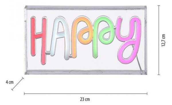 LEUCHTEN DIREKT is JUST LIGHT LED nástěnné svítidlo nápis HAPPY vícebarevné USB vypínač dekorativní LD 85027-70