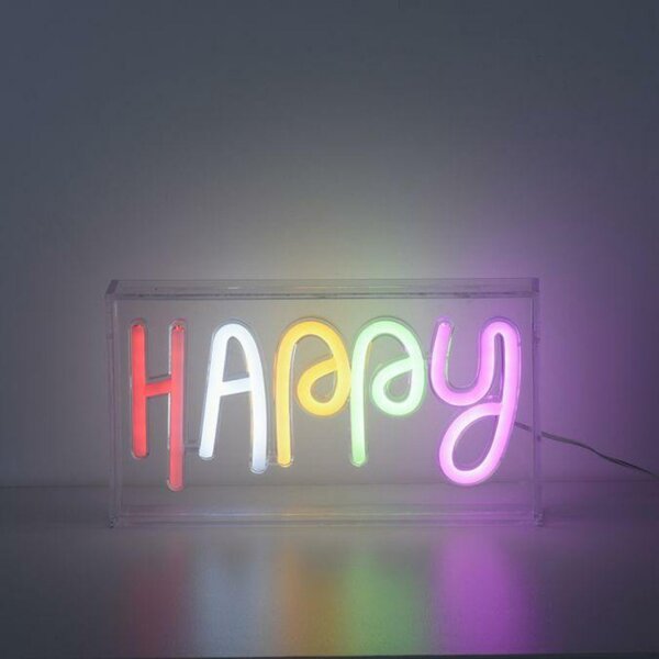 LEUCHTEN DIREKT is JUST LIGHT LED nástěnné svítidlo nápis HAPPY vícebarevné USB vypínač dekorativní LD 85027-70